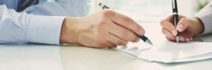 hand signing forms